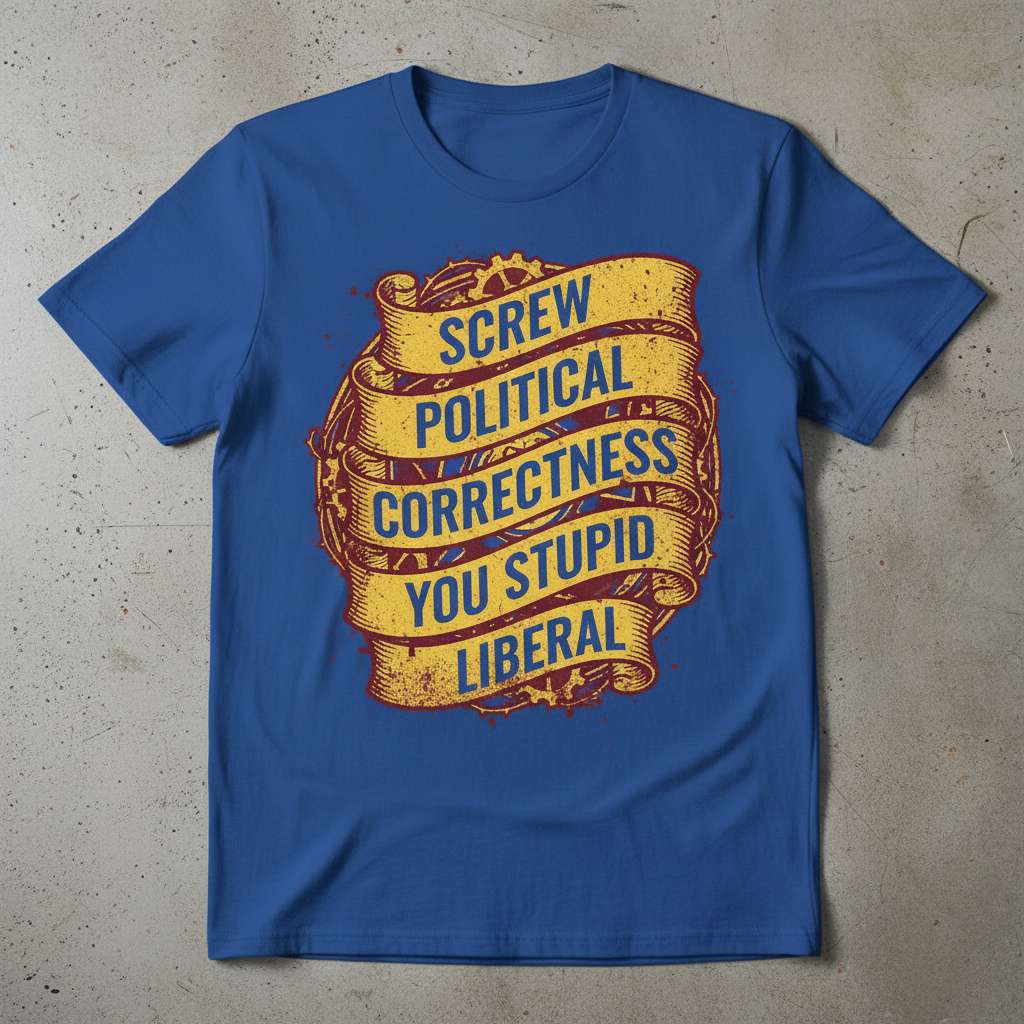 Screw Political Correctness You Stupid Liberal Graphic T-Shirt, Funny Political Tee