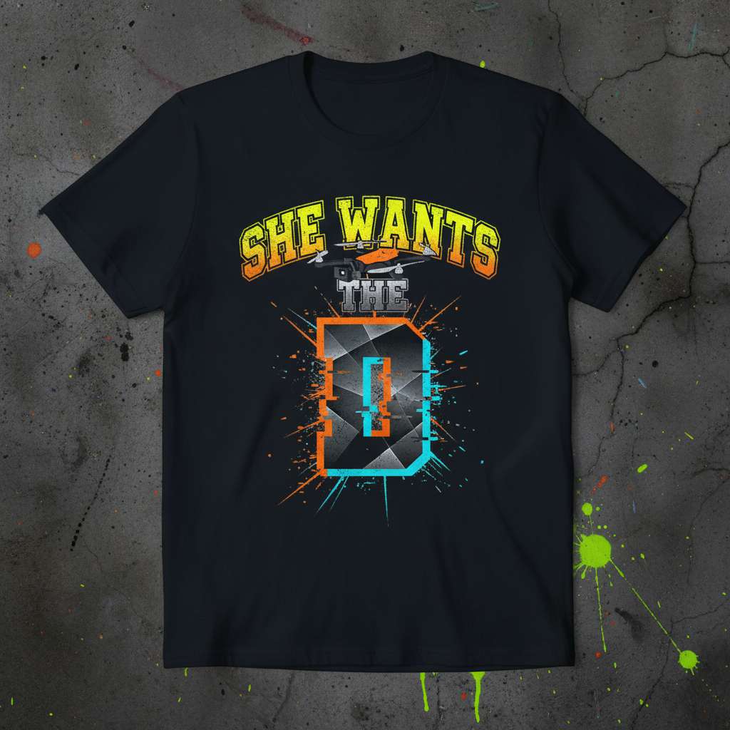 She Wants The D FPV Drone Quadcopter Graphic T-Shirt, Funny Drone Pilot Tee