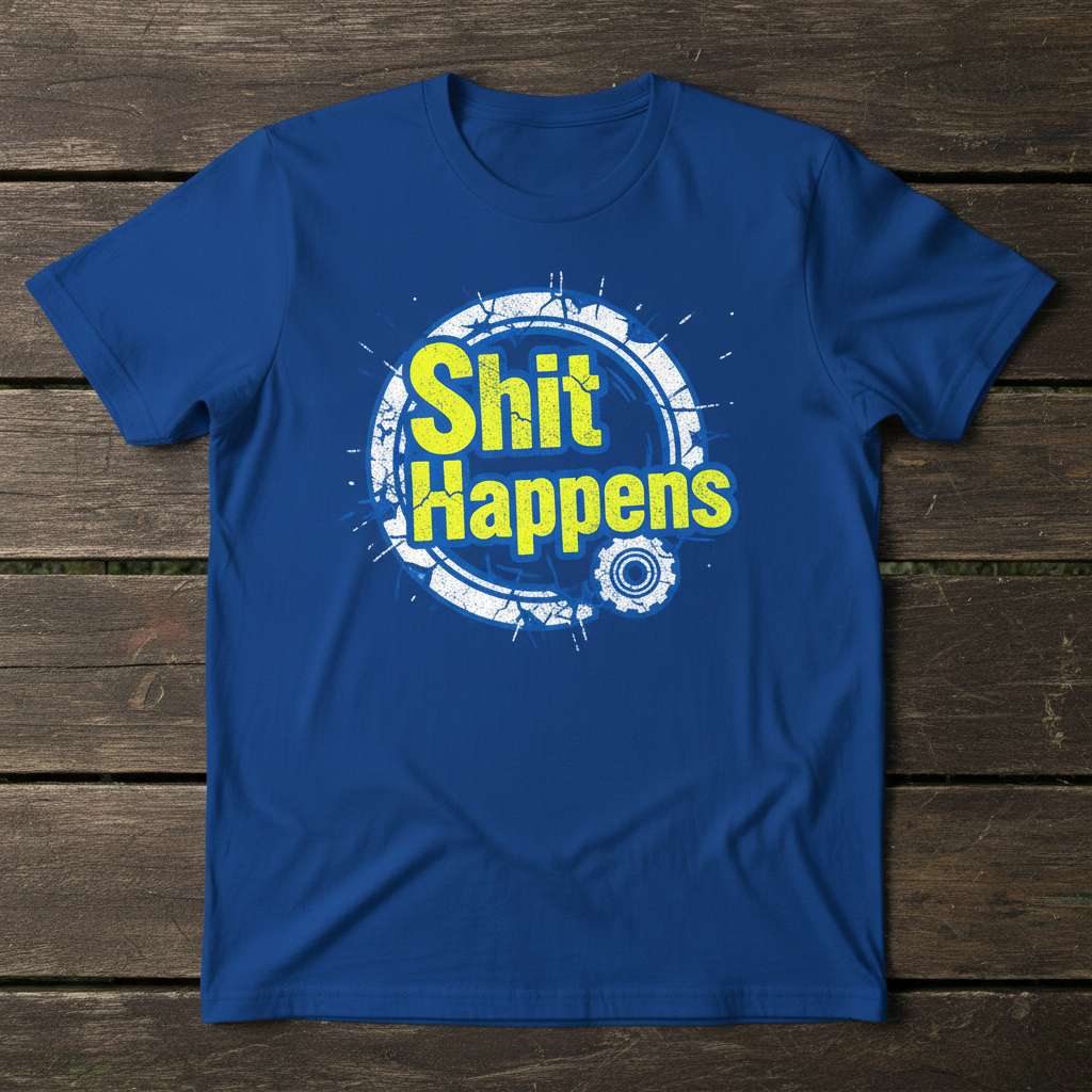 Shit Happens Graphic T-Shirt, Funny Recovery Tee Present Idea