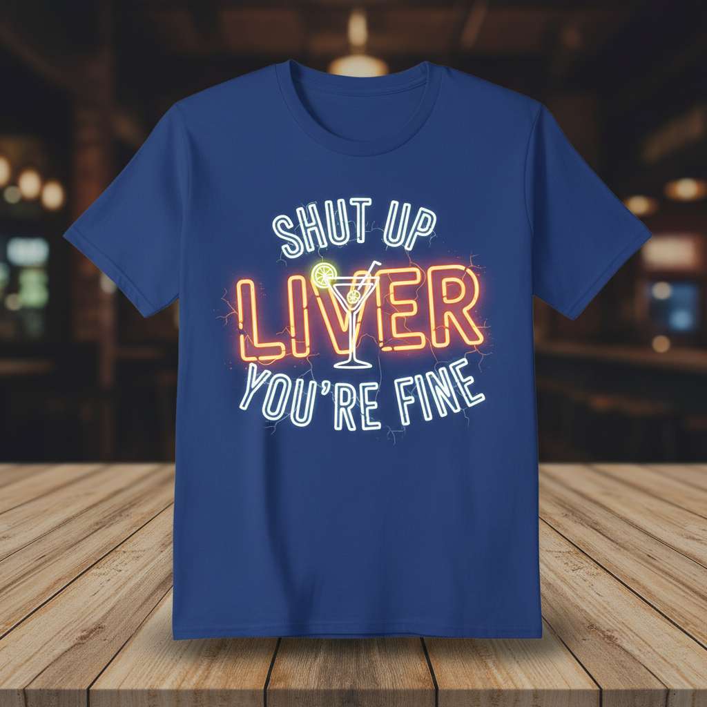 Shut Up Liver Youre Fine Graphic T-Shirt, Funny Birthday Tee Gift Idea