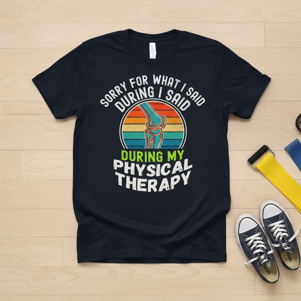 Sorry For What I Said During My Physical Therapy Funny T-Shirt, Knee Rehab Tee Gift Idea