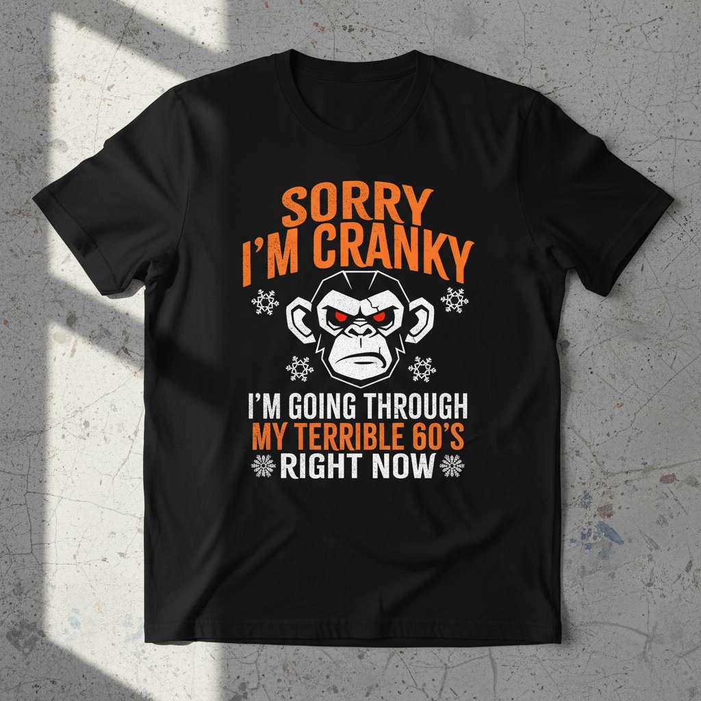 Sorry Im Cranky Im Going Through My Terrible 60s Right Now Graphic T-Shirt, Funny Birthday Tee Gift