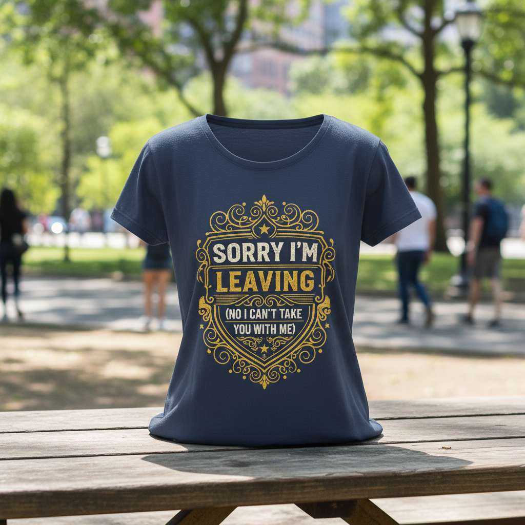 Sorry Im Leaving (No I Cant Take You With Me) Graphic T-Shirt, Funny Leaving Tee Gift
