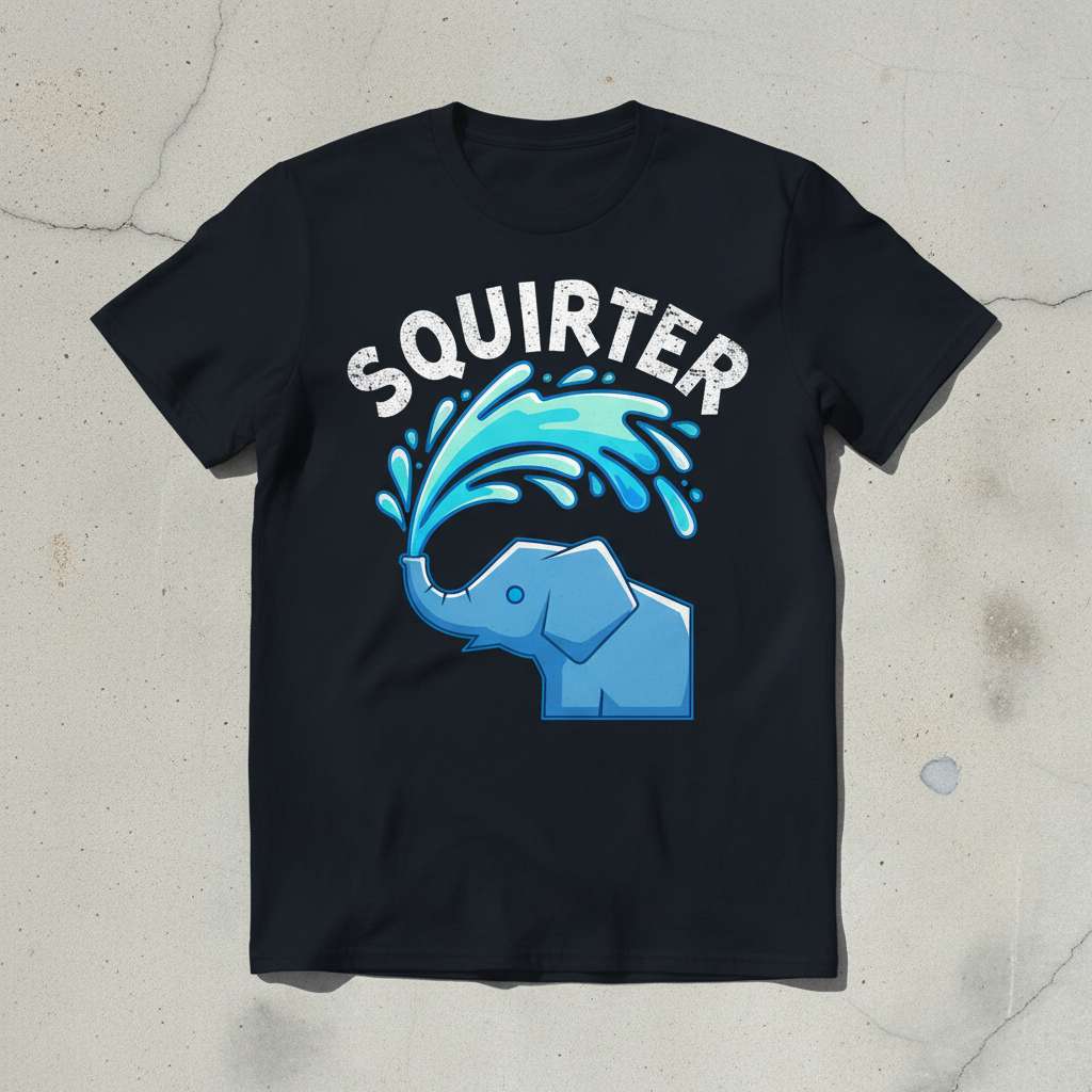 Squirter Elephant T-Shirt, Funny Graphic Tee Gift Idea