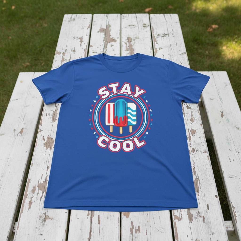 Stay Cool Graphic T-Shirt, Funny Summer Tee Gift Idea