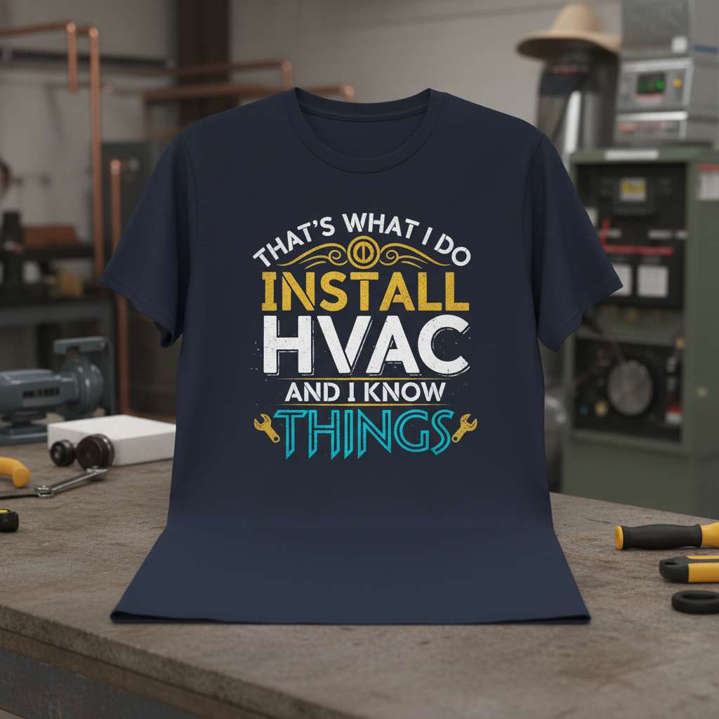 Thats What I Do Install HVAC And I Know Things Funny T-Shirt, HVAC Tech Tee