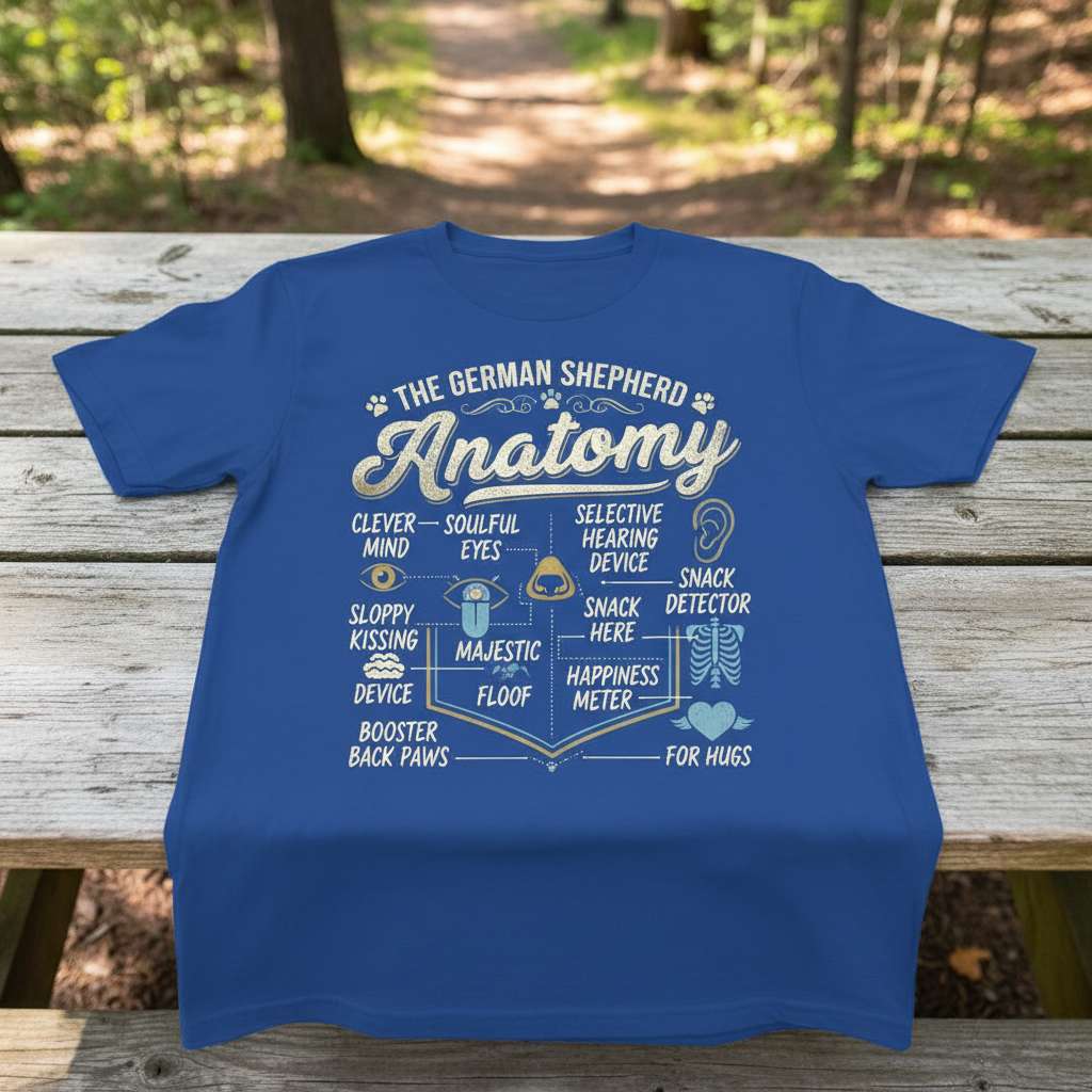 The German Shepherd Anatomy T-Shirt, Funny Dog Lover Graphic Tee Gift