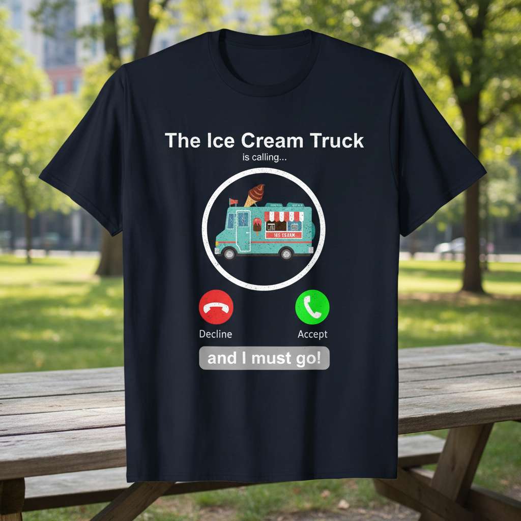 The Ice Cream Truck is Calling And I Must Go Graphic T-Shirt, Funny Tee Gift Idea