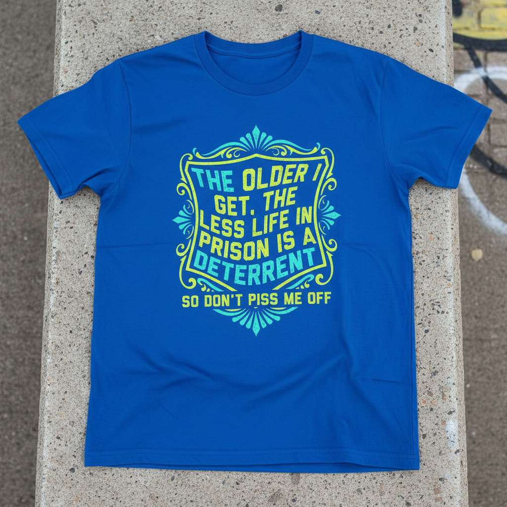 The Older Get, The Less Life In Prison Is A Deterrent, So Dont. Graphic T-Shirt, Funny Tee Idea