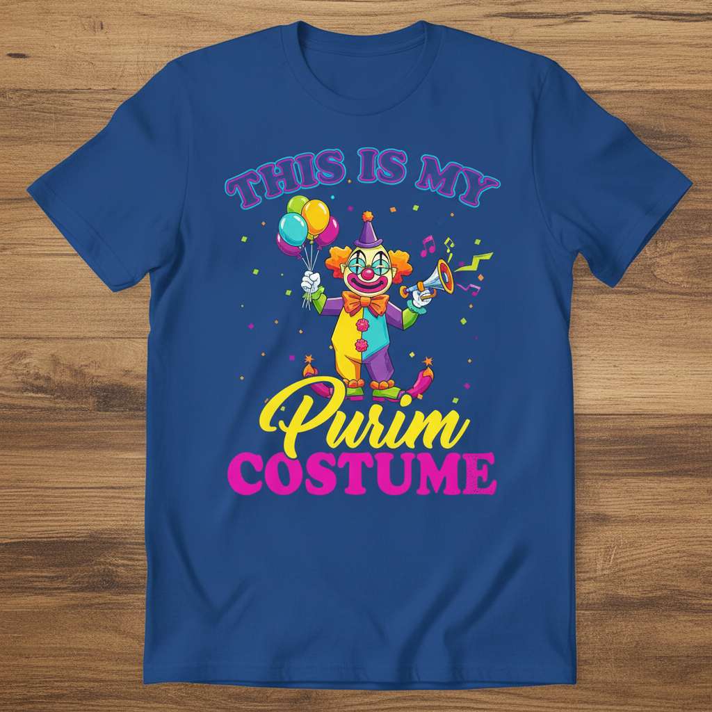 This Is My Purim Costume T-Shirt, Funny Clown Tee Gift Idea