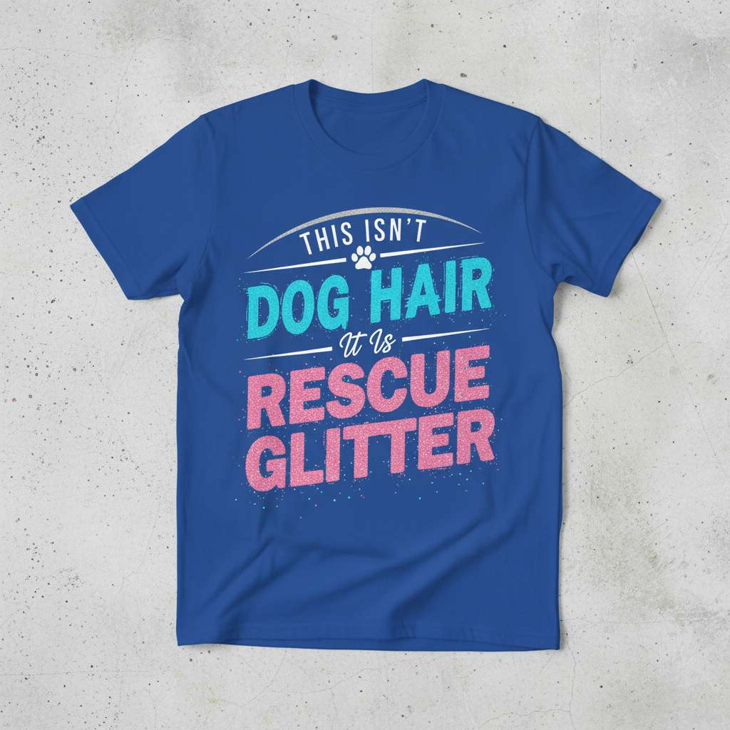 This Isnt Dog Hair It Is Rescue Glitter Graphic T-Shirt, Funny Dog Lover Tee