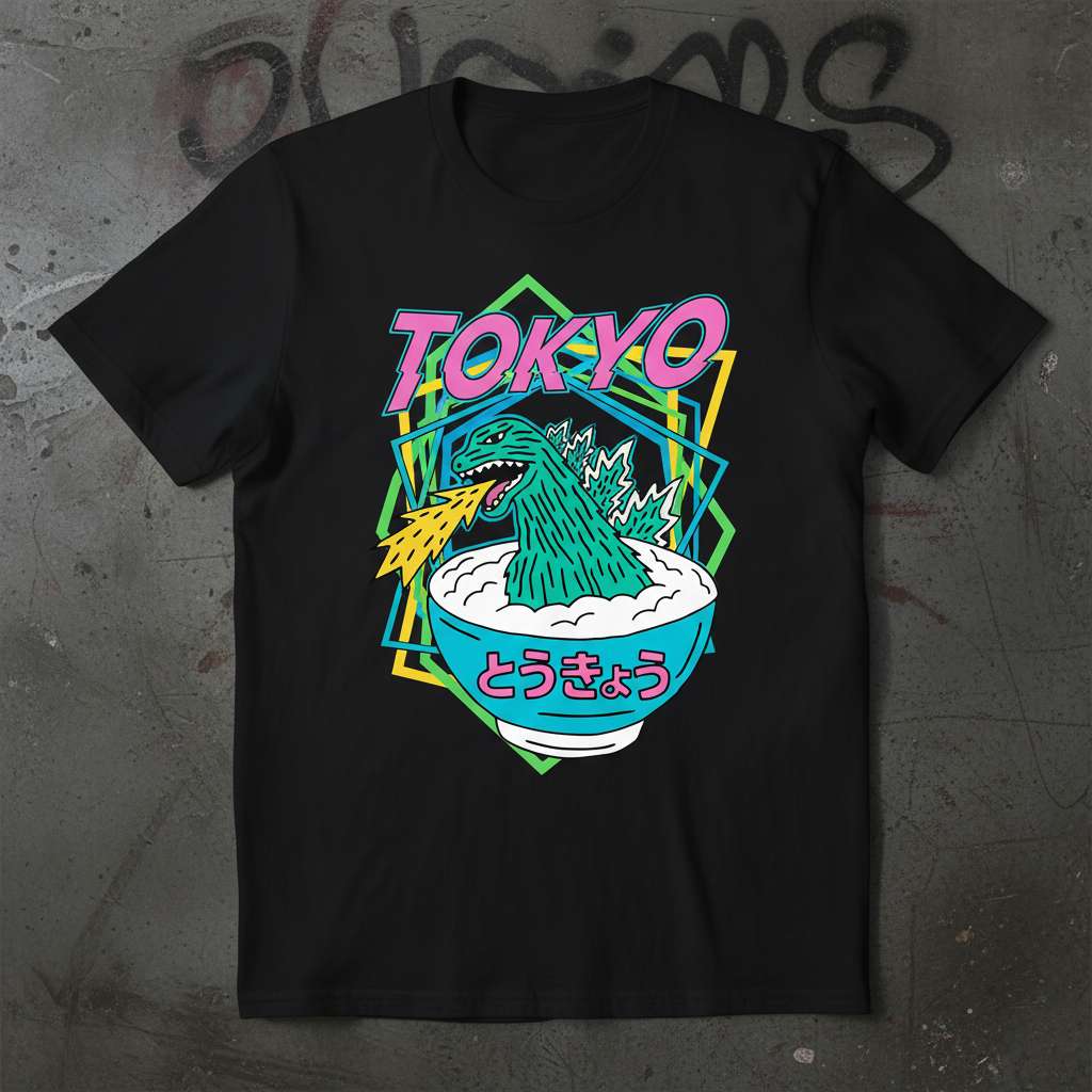 Tokyo Monster Ramen T-Shirt, Funny Japanese Graphic Tee Gift Idea