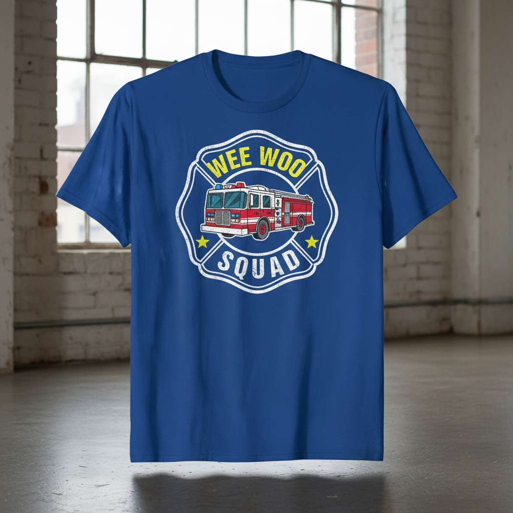 Wee Woo Squad T-Shirt, Funny Firefighter Tee Gift Idea