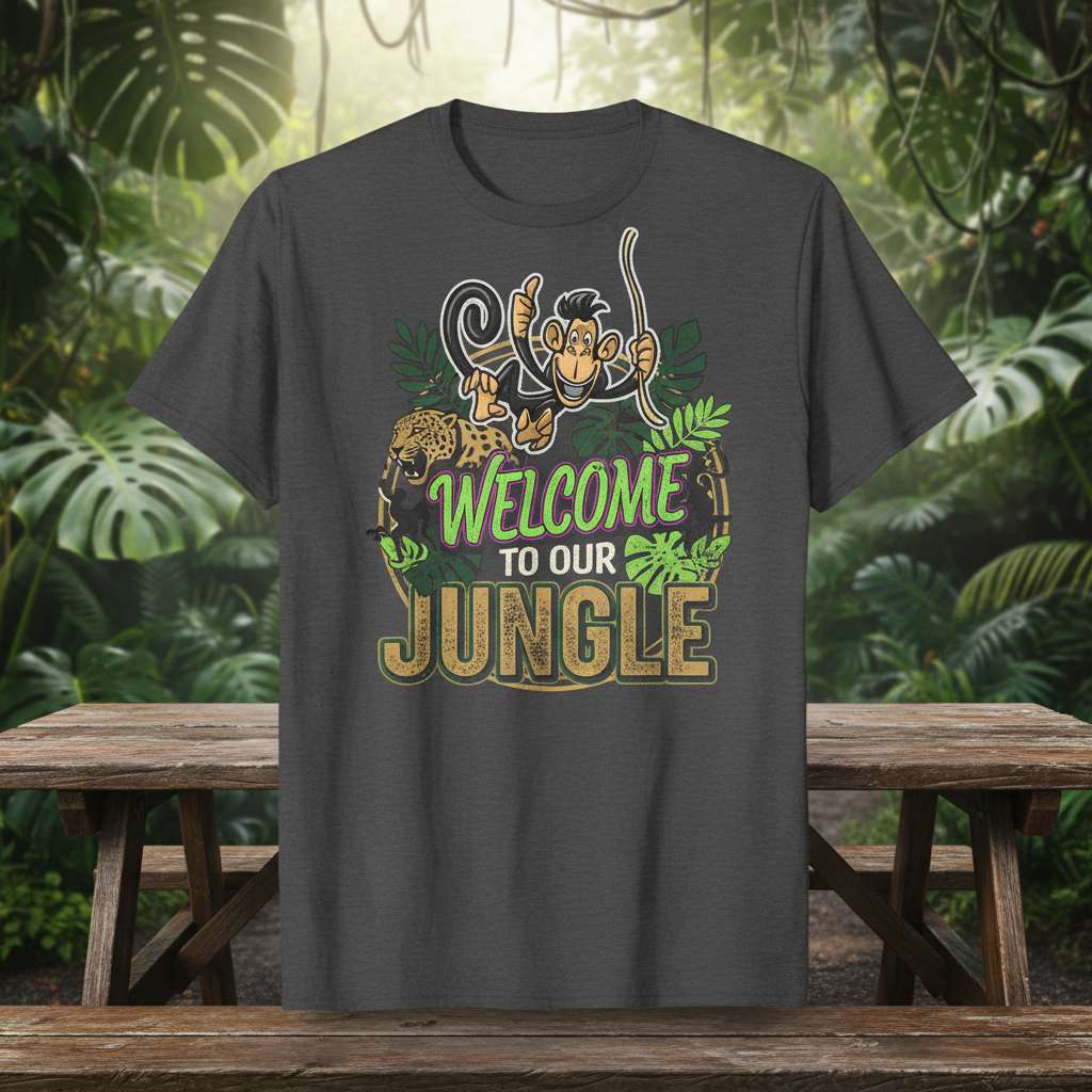 Welcome To Our Jungle Graphic T-Shirt, Cute Birthday Tee Gift Idea