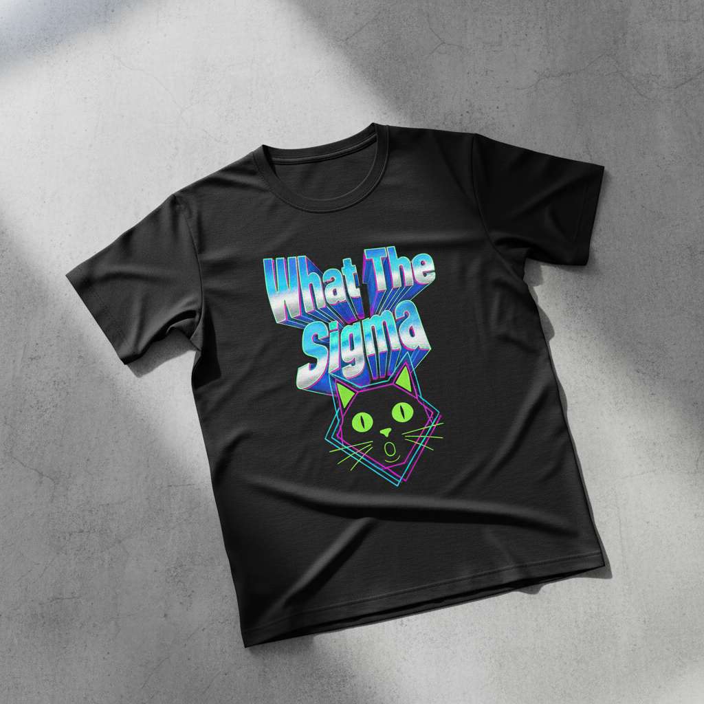 What The Sigma Funny Cat Meme T-Shirt, Graphic Novelty Tee