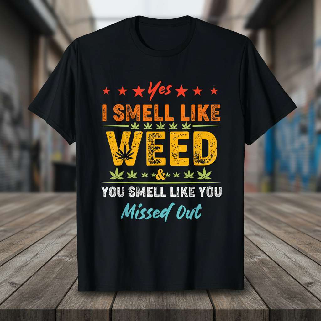 Yes I Smell Like Weed & You Smell Like You Missed Out Funny T-Shirt, Graphic Tee Merch