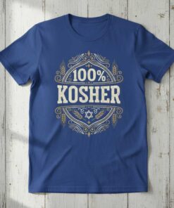 100% Kosher Graphic T-Shirt Tee Novelty Unisex Top Gift Idea for Enthusiasts