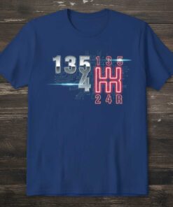 135 4 Gear Shift Graphic T-Shirt Manual Transmission Car Enthusiast Tee