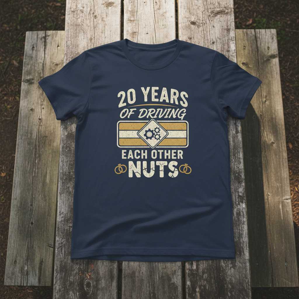 20 Years of Driving Each Other Nuts Anniversary T-Shirt Graphic Tee Gift Idea