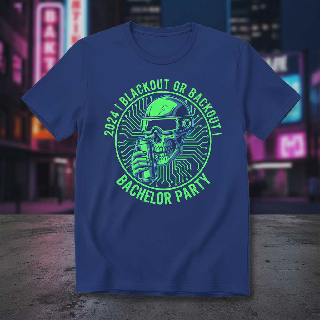 2024 Blackout or Backout Bachelor Party Graphic T-Shirt Novelty Tee Gift