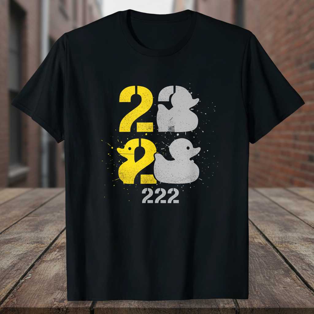 222 Duck Graphic Novelty T-Shirt Retro Distressed Tee Gift Idea for Duck Lovers
