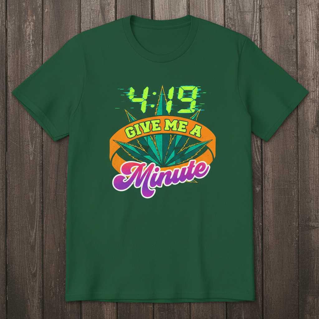 4-19 Give Me A Minute Graphic T-Shirt Tee Novelty Unisex Clothing Gift Idea