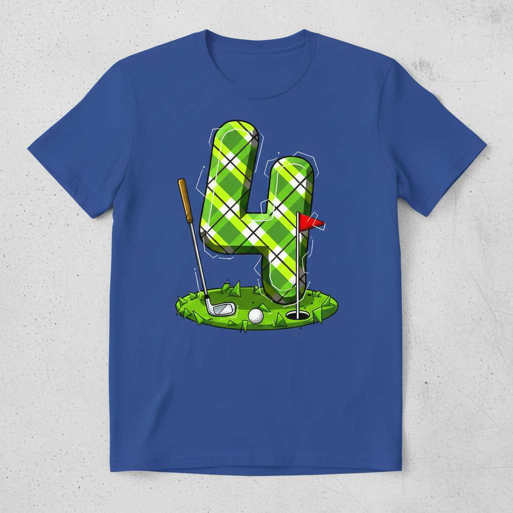 4 Golfer Birthday Graphic Tee T-Shirt Gift Idea for Kids Boys Golf Enthusiast