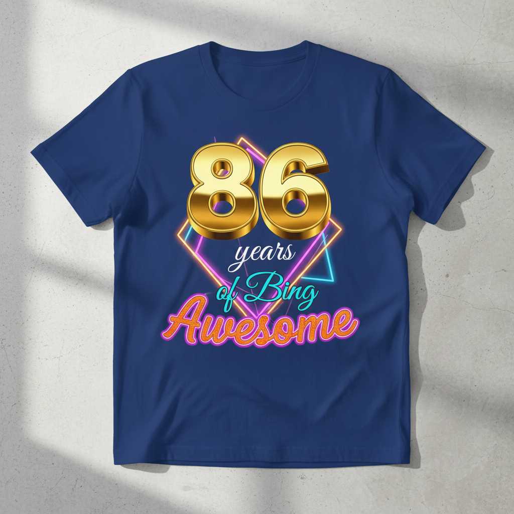 86 Years of Being Awesome Graphic T-Shirt Retro Birthday Tee Gift Idea