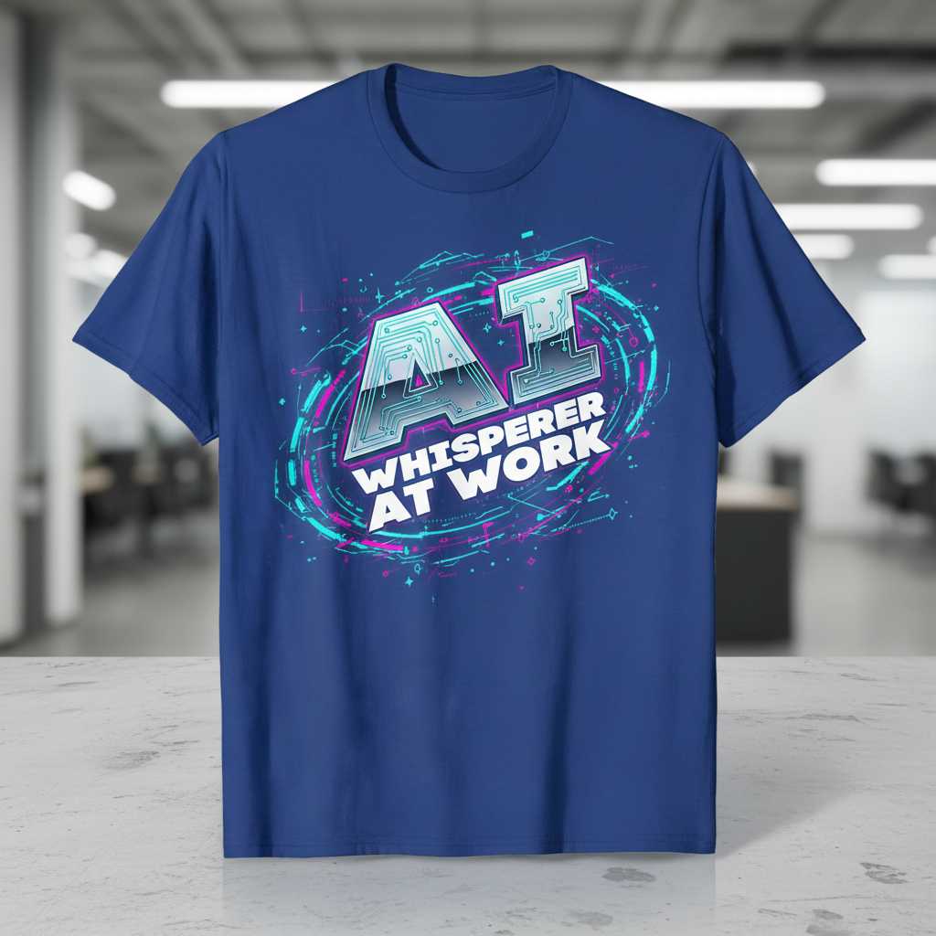 AI Whisperer At Work Graphic T-Shirt Novelty Tee Gift Idea for Tech Enthusiasts
