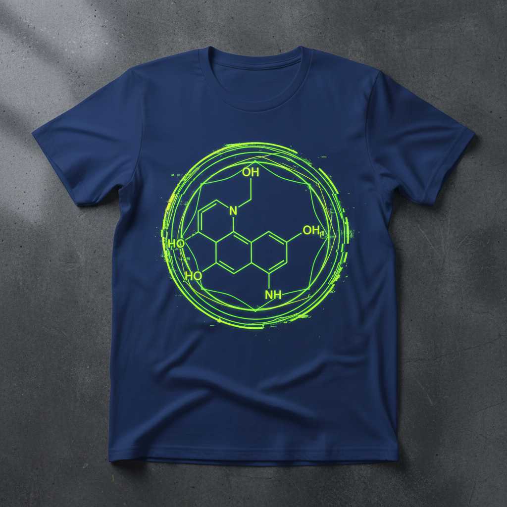 Adrenaline Molecule Graphic T-Shirt Novelty Tee Unisex Chemistry Lover Gift