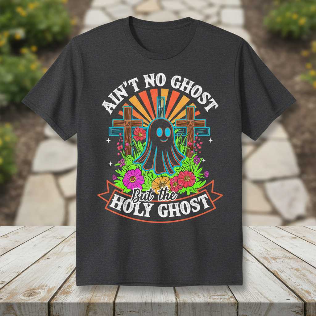 Aint No Ghost But The Holy Ghost Graphic T-Shirt Tee Novelty Christian Outfit