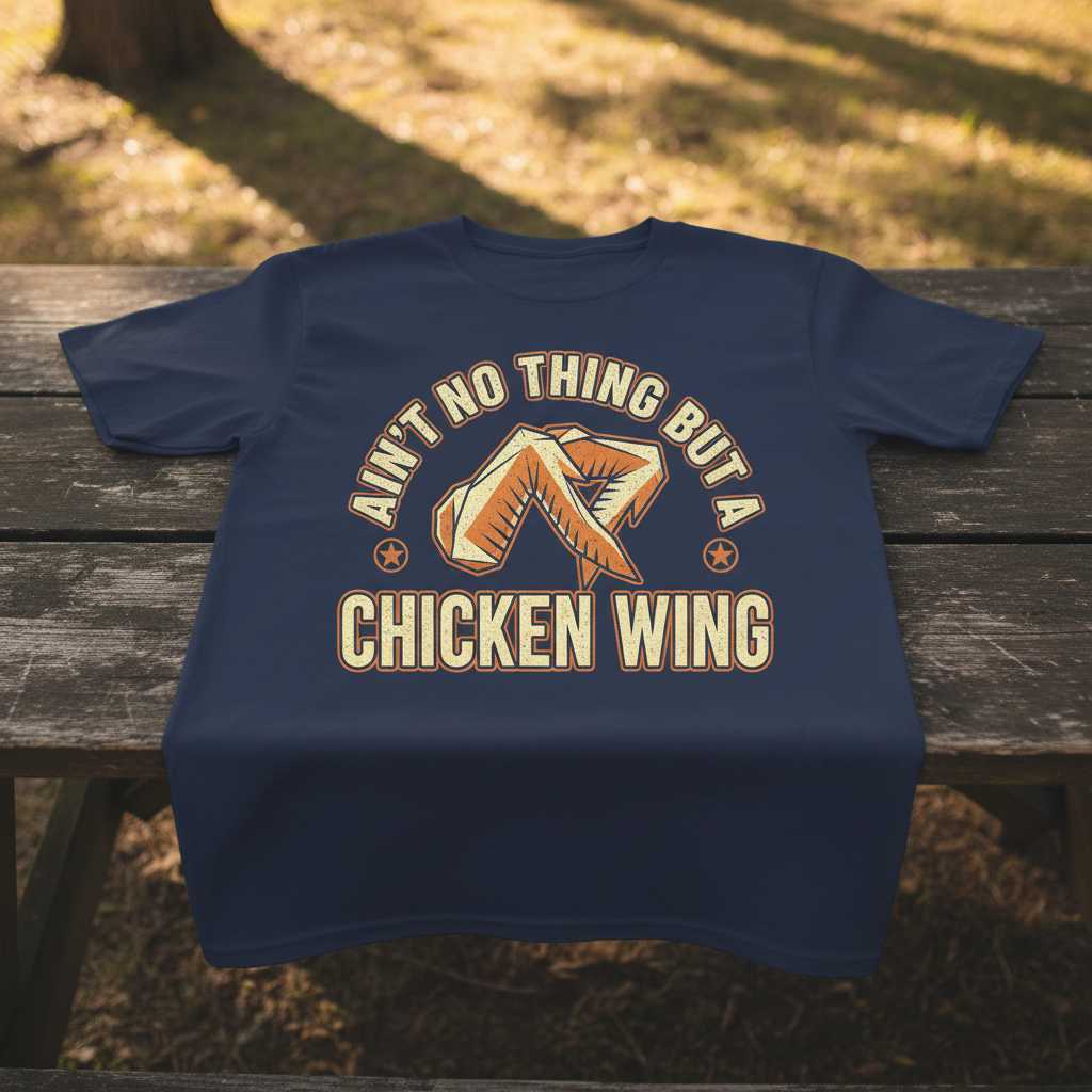 Ain’t No Thing But A Chicken Wing Funny Graphic T-Shirt Novelty Tee Gift Idea