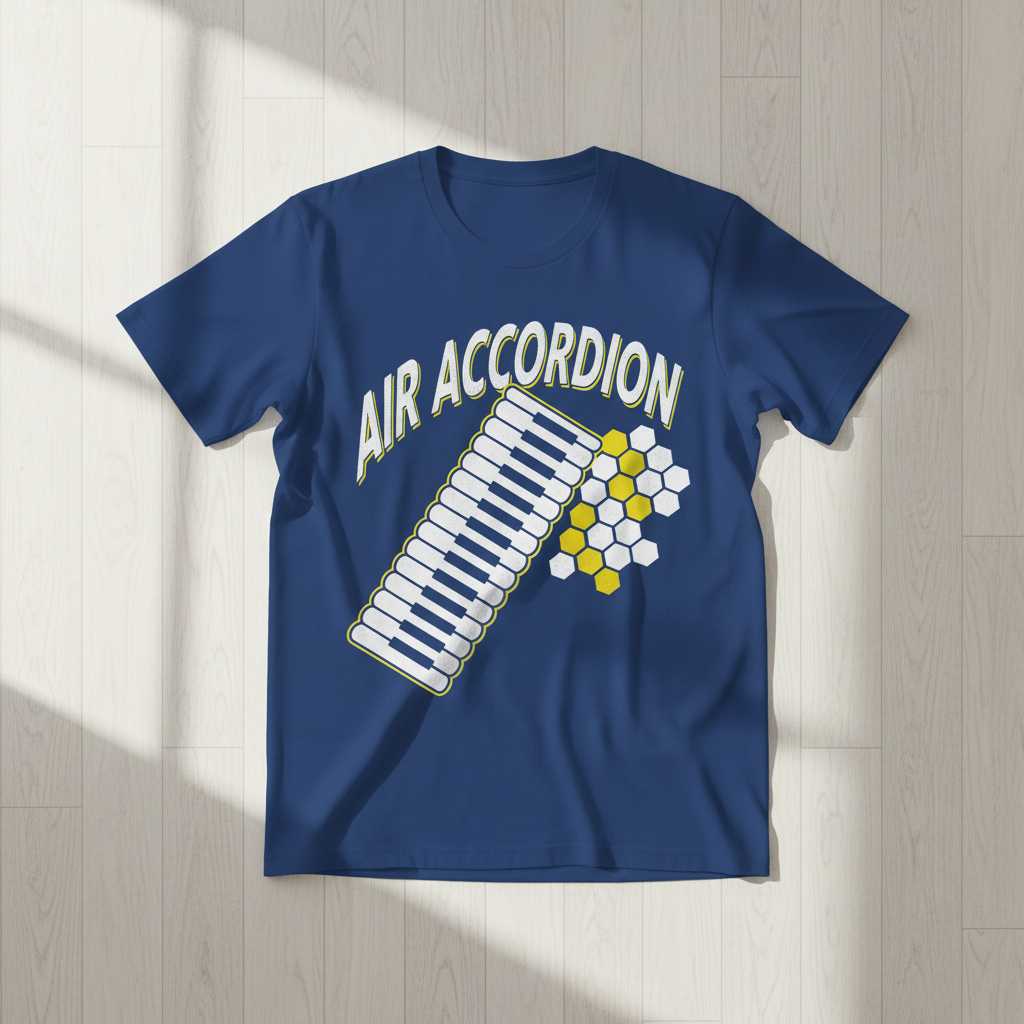 Air Accordion Graphic T-Shirt Funny Novelty Tee Gift Idea for Music Fans