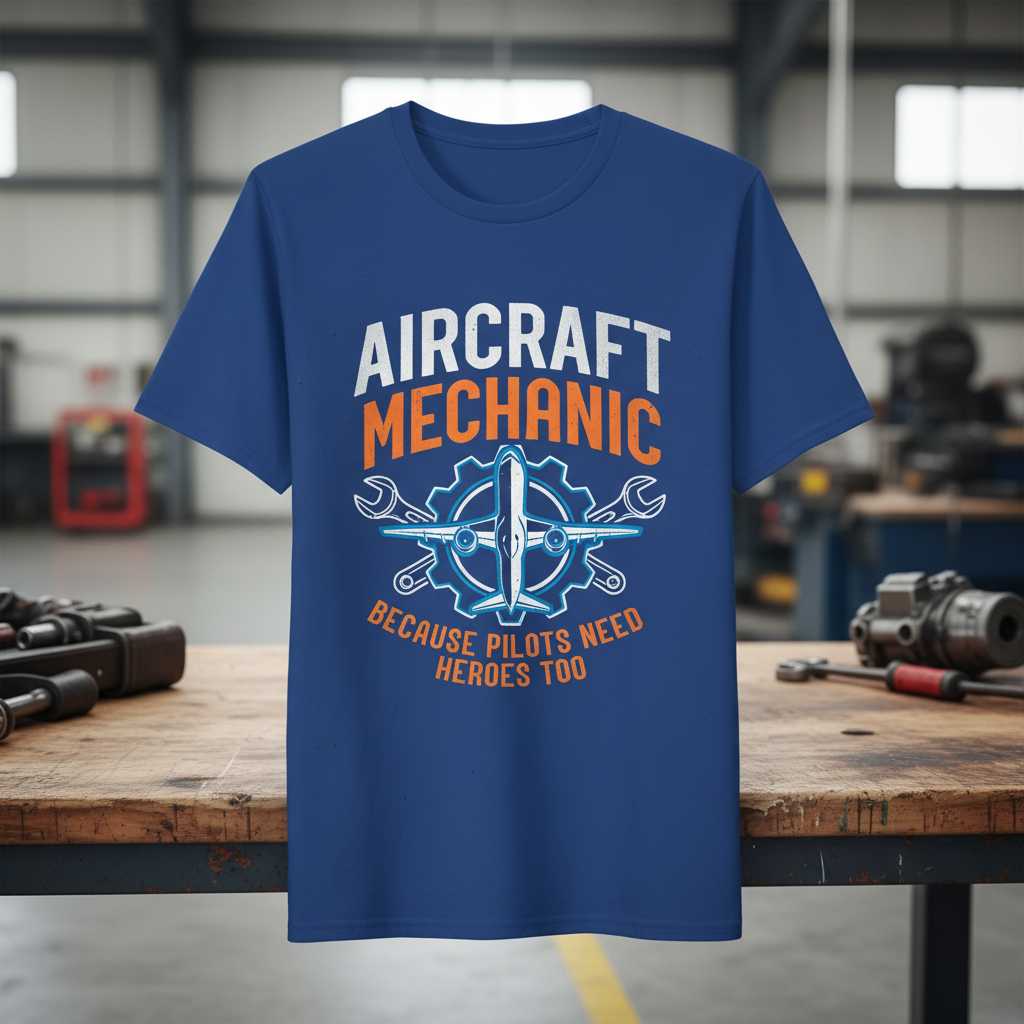 Aircraft Mechanic Because Pilots Need Heroes Too T-Shirt Tee Graphic Gift