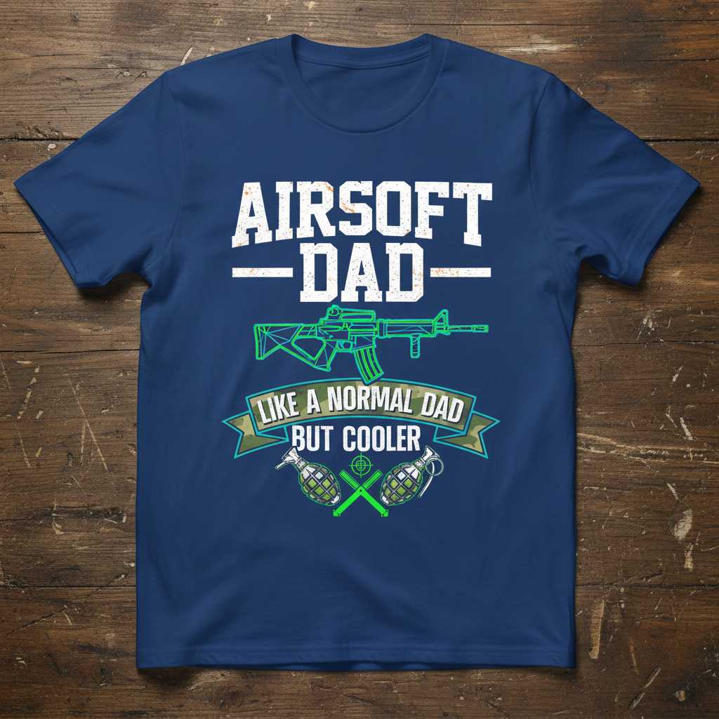 Airsoft Dad Like a Normal Dad But Cooler Graphic T-Shirt Tee Gift for Enthusiasts