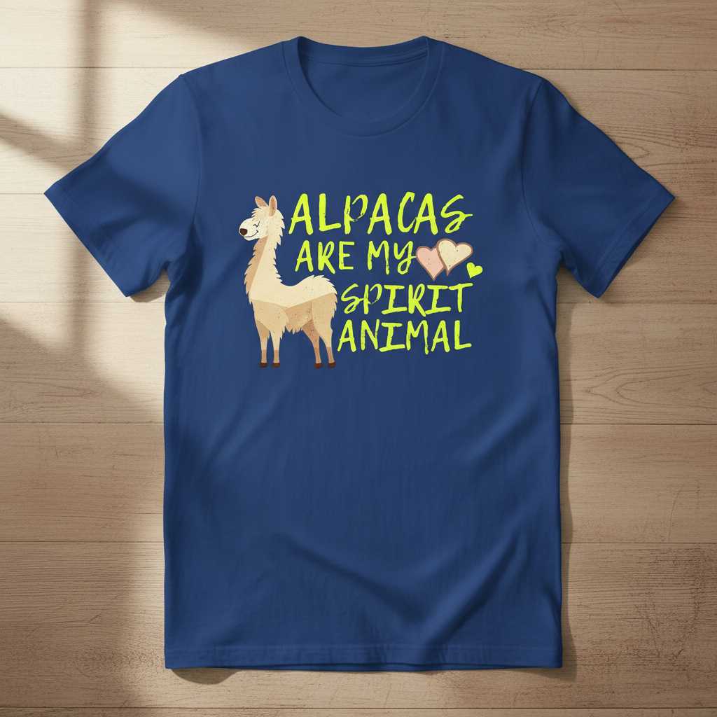 Alpacas Are My Spirit Animal Cute Graphic T-Shirt Llama Lover Tee Novelty Gift