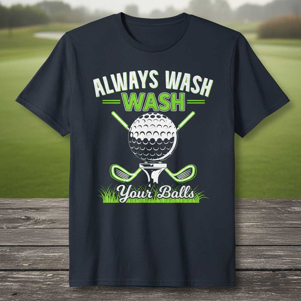 Always Wash Your Balls Golf Graphic T-Shirt Tee Funny Novelty Gift for Golfer Fans