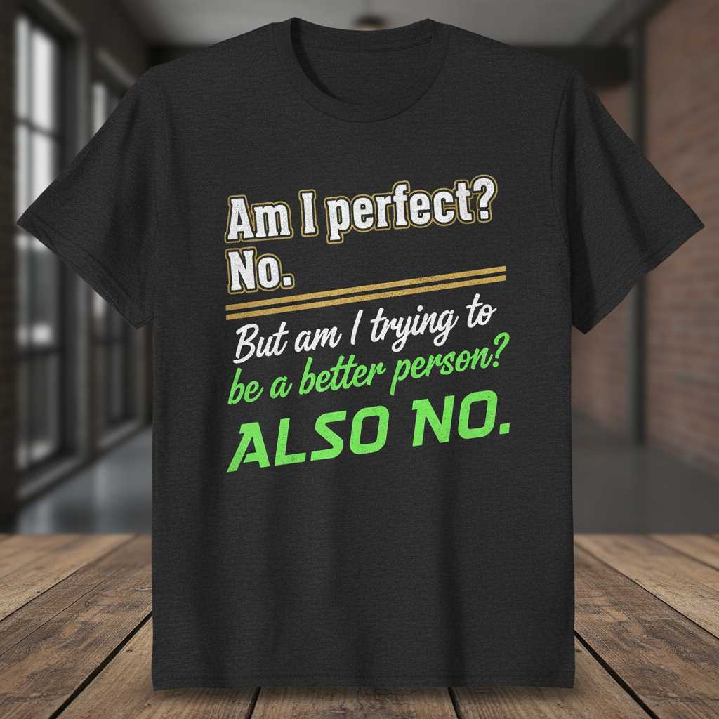 Am I Perfect No Better Person Also No T-Shirt Graphic Tee Novelty Gift Idea
