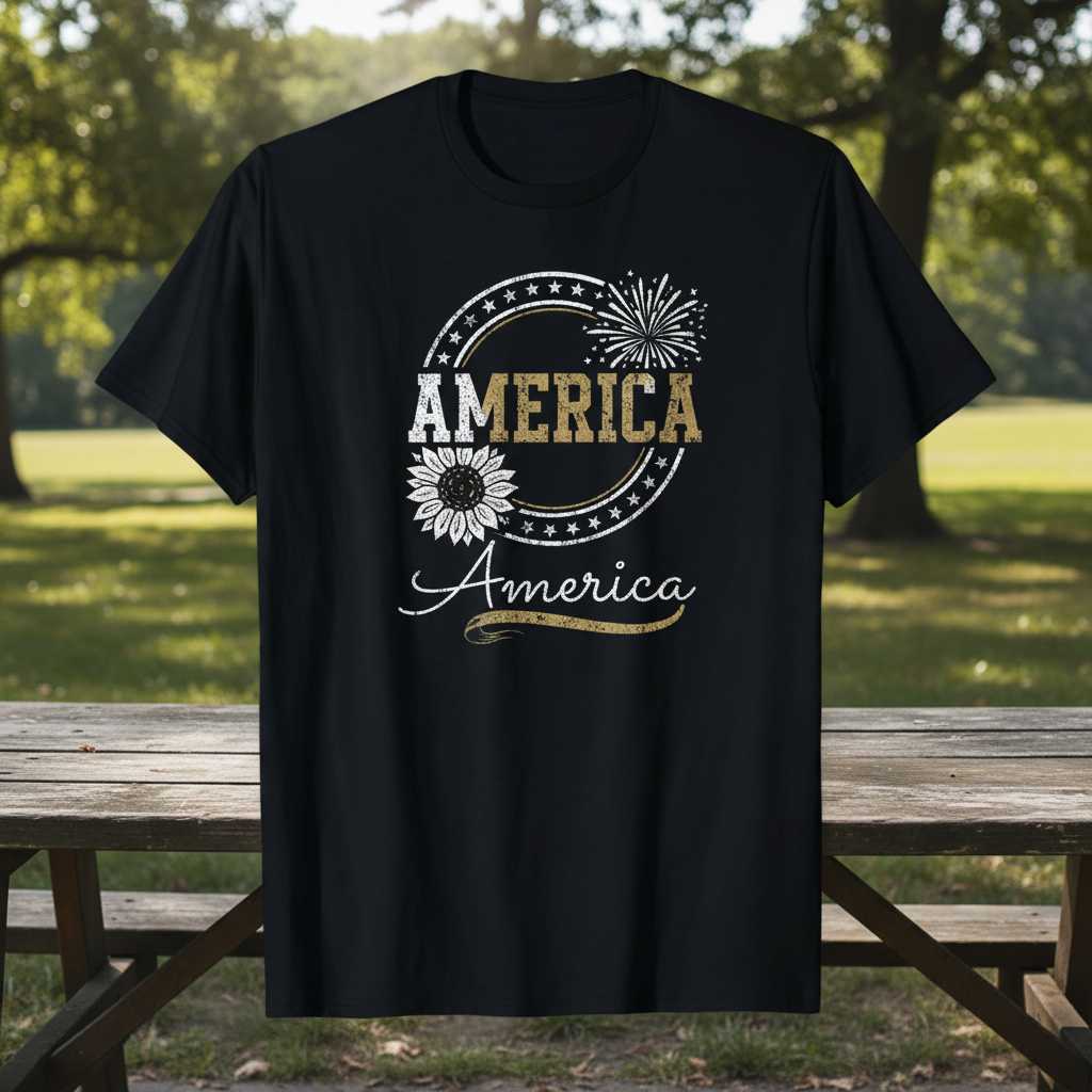 America America Patriotic Graphic T-Shirt Tee Unisex Clothing Gift Idea