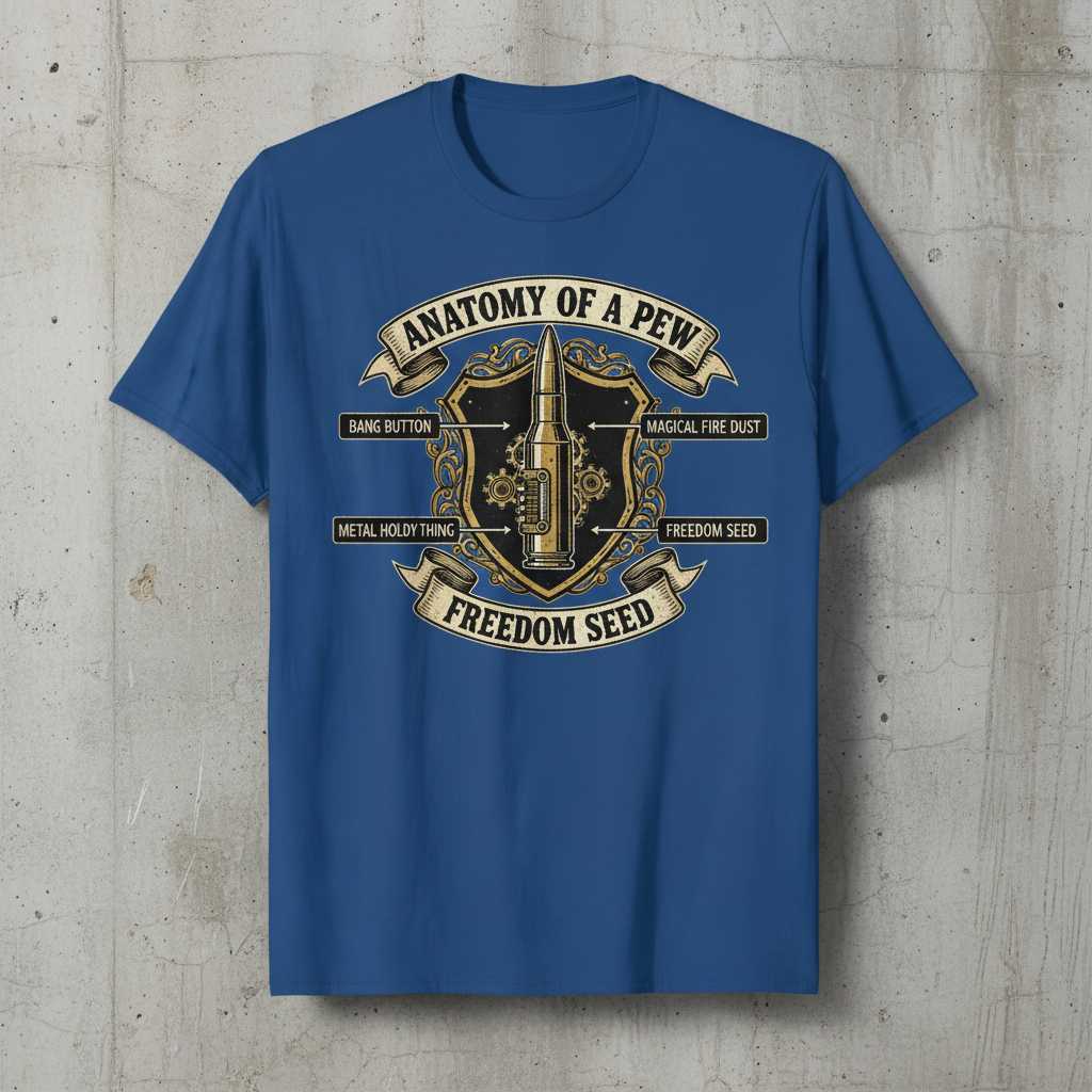 Anatomy Of A Pew Freedom Seed Graphic T-Shirt Novelty Tee Gift Idea