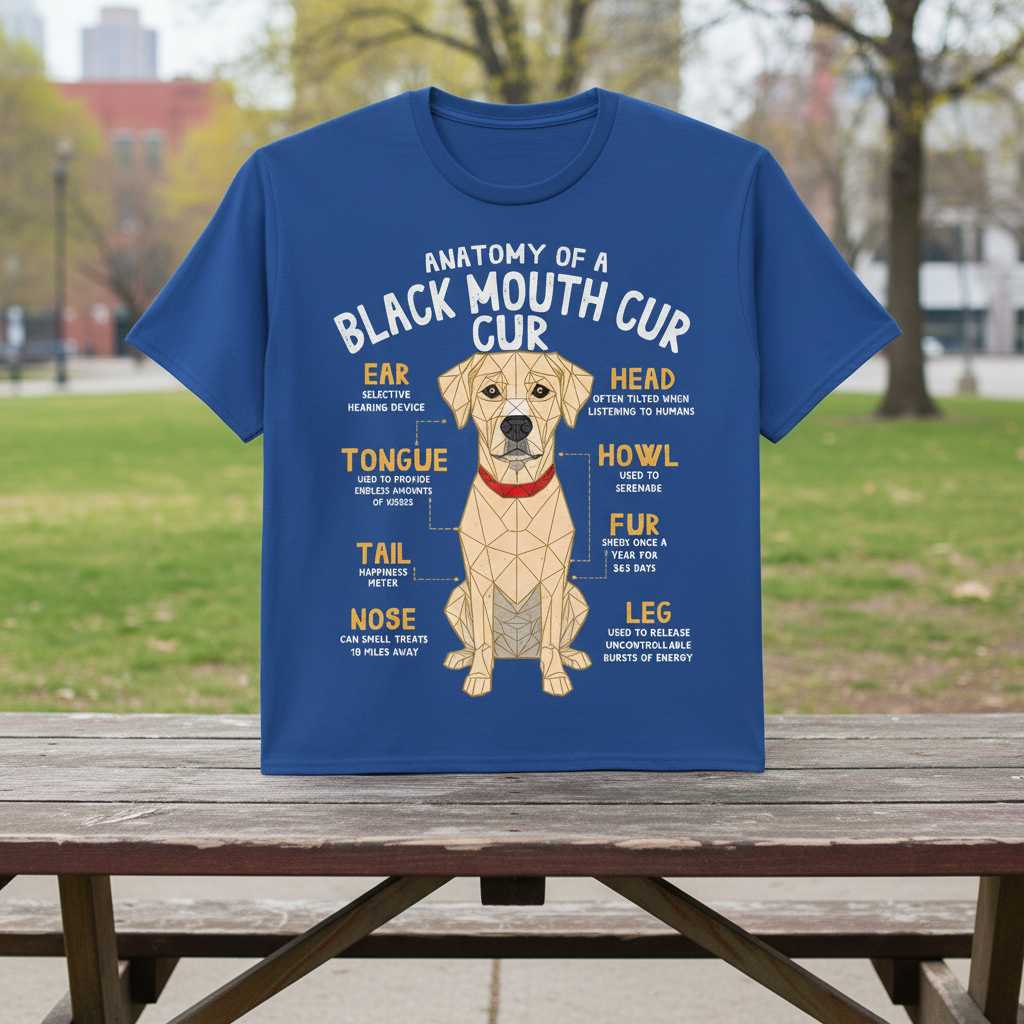 Anatomy of a Black Mouth Cur T-Shirt Tee Graphic Novelty Dog Lover Gift Outfit