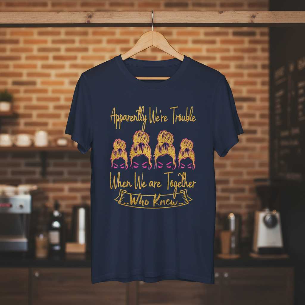 Apparently Were Trouble When We Are Together Who Knew Graphic T-Shirt Novelty Tee Gift