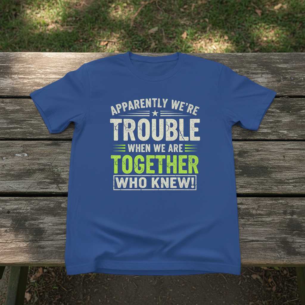 Apparently Were Trouble When We Are Together Who Knew T-Shirt Funny Graphic Tee