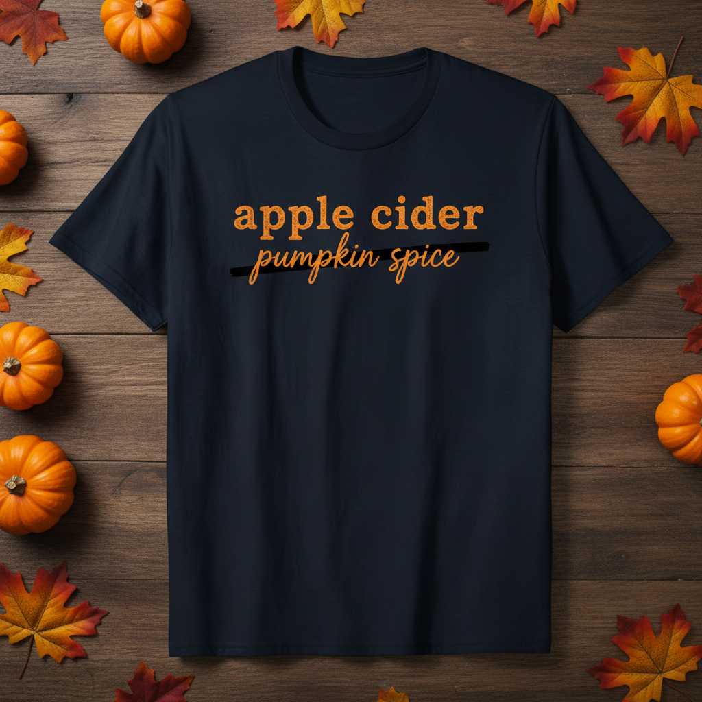 Apple Cider Pumpkin Spice Graphic T-Shirt Tee Fall Season Merch Gift for Lovers