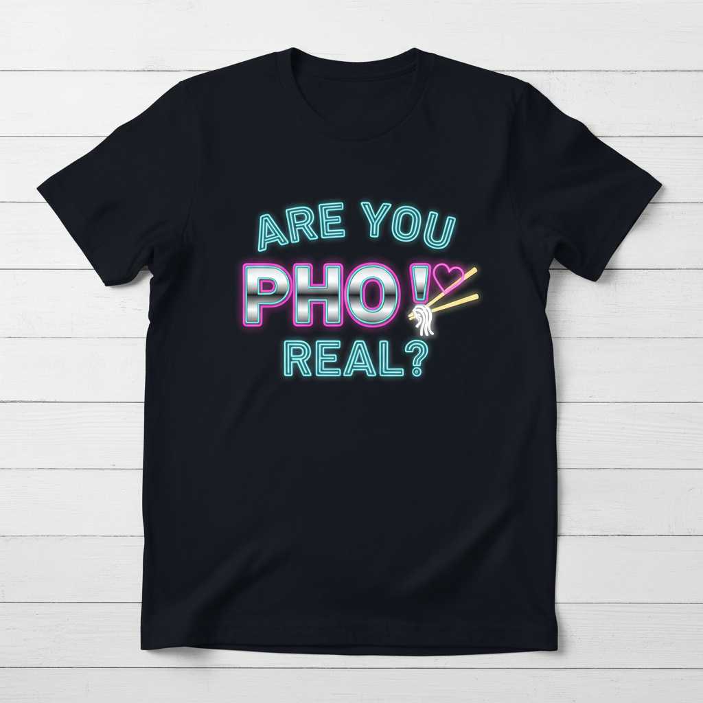 Are You Pho Real T-Shirt Funny Graphic Tee Novelty Gift Idea for Noodle Lovers