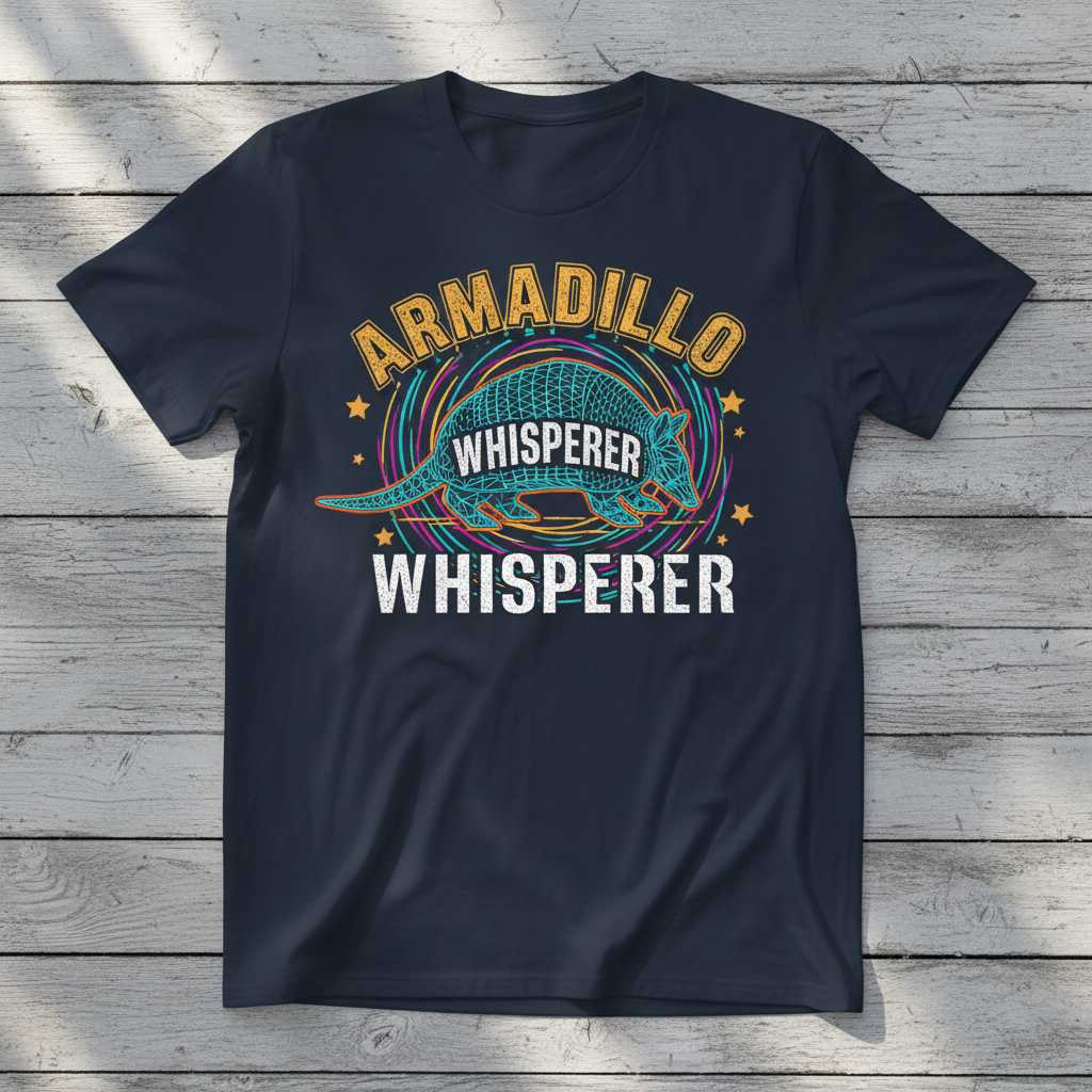Armadillo Whisperer Vintage Graphic T-Shirt Retro Animal Lover Tee Gift Idea