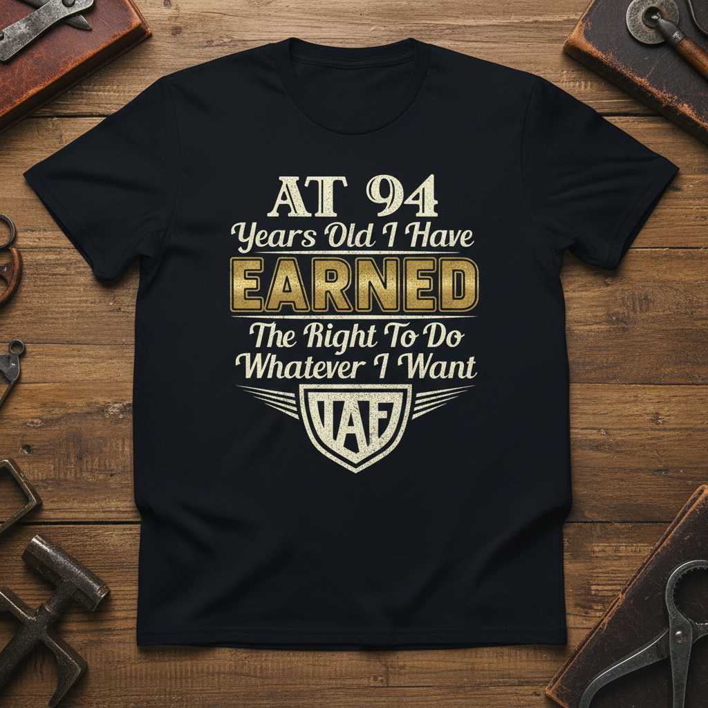At 94 Years Old I Have Earned The Right To Do Whatever I Want T-Shirt Tee Gift