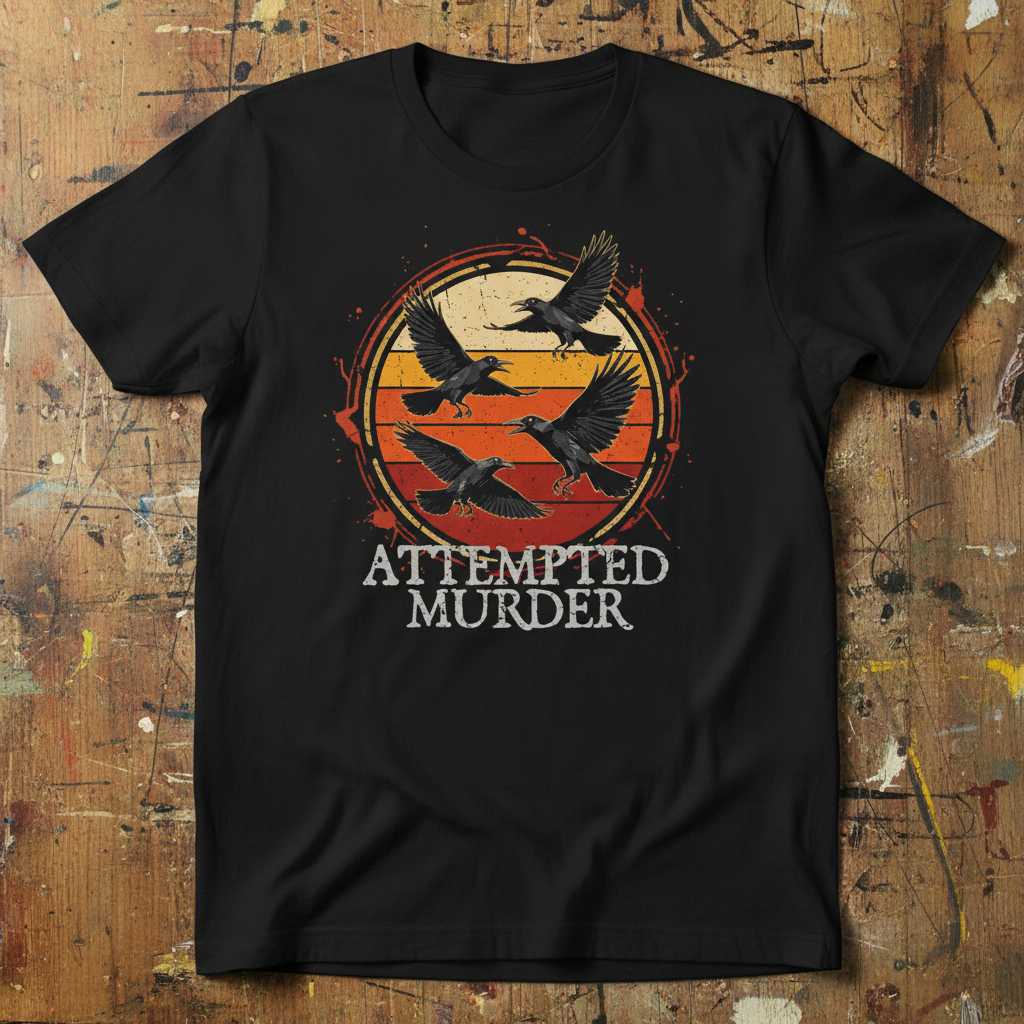 Attempted Murder Crows and Ravens Funny Tees