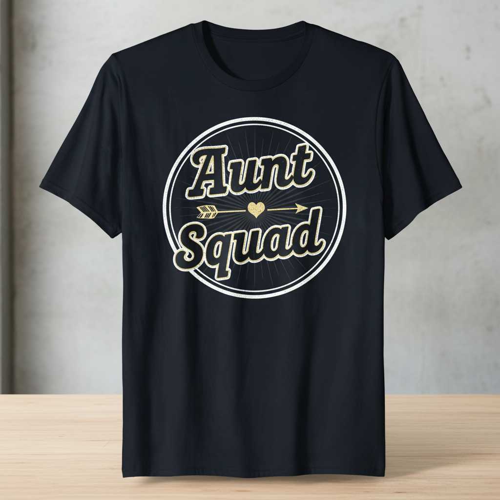 Aunt Squad Graphic T-Shirt Tee Novelty Top Gift Idea for Family Lovers