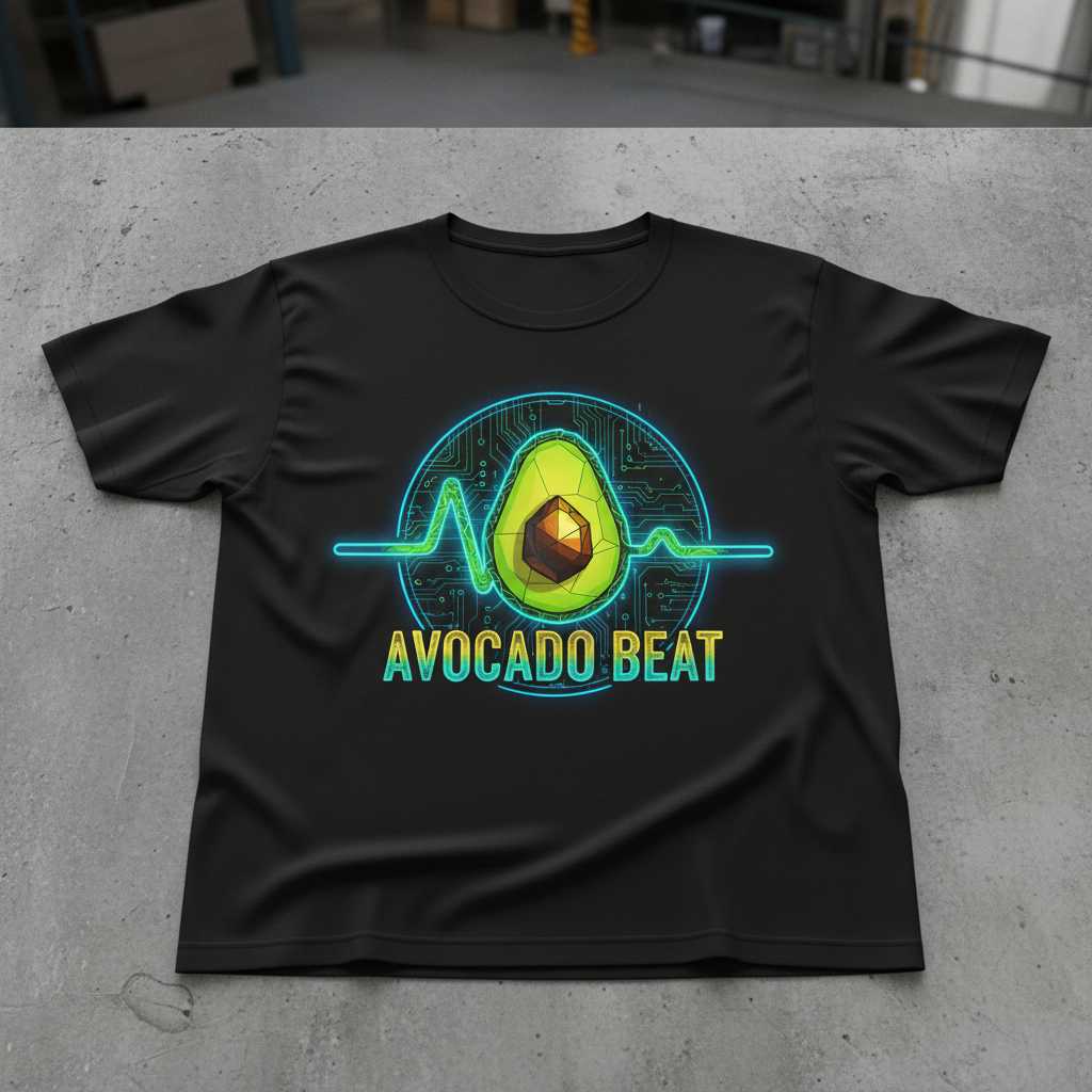 Avocado Beat Graphic T-Shirt Retro Novelty Tee Gift Idea for Music Lovers